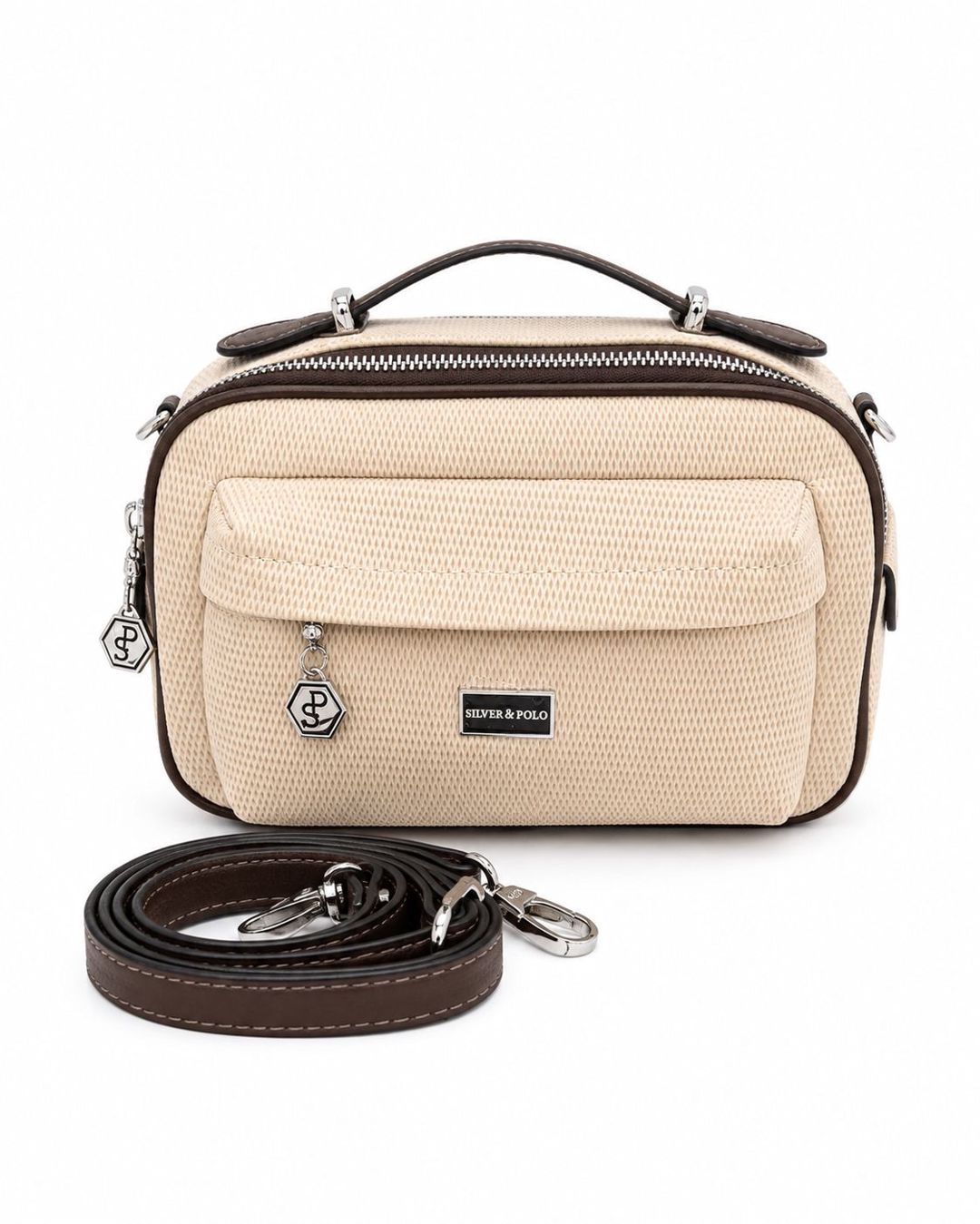 Kross-bodi çanta Silver & Polo SP1186-M86, bej, eko dəri, 20.5x15.5 sm — Mallar, Bakı
