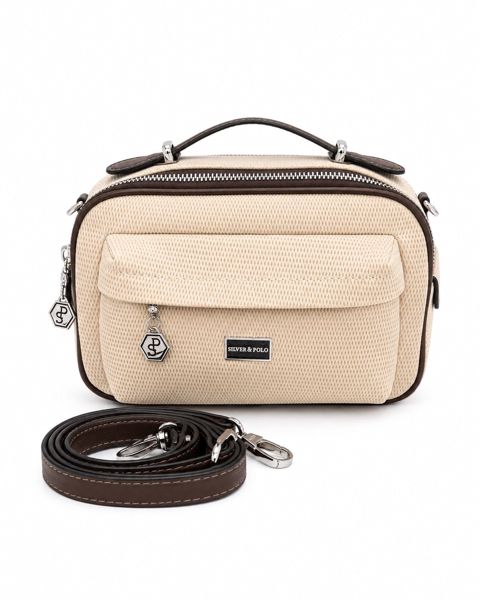 Kross-bodi çanta Silver & Polo SP1186-M86, bej, eko dəri, 20.5x15.5 sm — Bakı