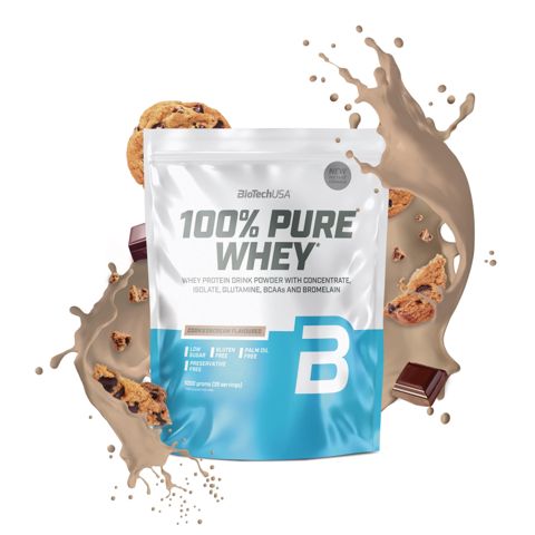 Protein BioTechUSA Pure Whey Cookies-Cream, zərdab, peçenye, 1000 q, 35 əd — Bakı