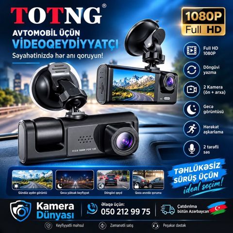 Vidio registatır Totng avtomobil üçün videoqeydiyyatçı – təhlükəsiz — Sumqayıt