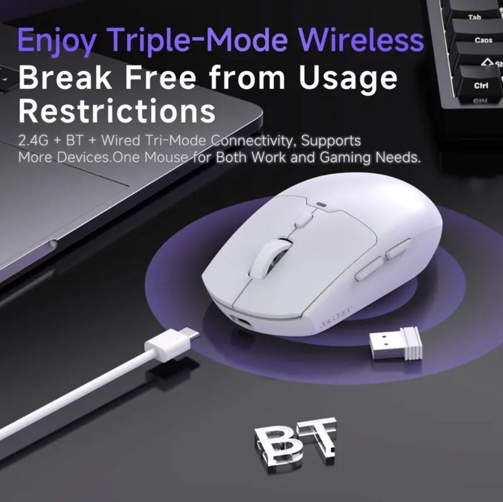 Yeni Nacodex NJ11 Kablosuz Gaming Mouse (Tri-Mode, 12800 DPI, 61g) — Klaviaturalar və siçanlar, Digah (3)