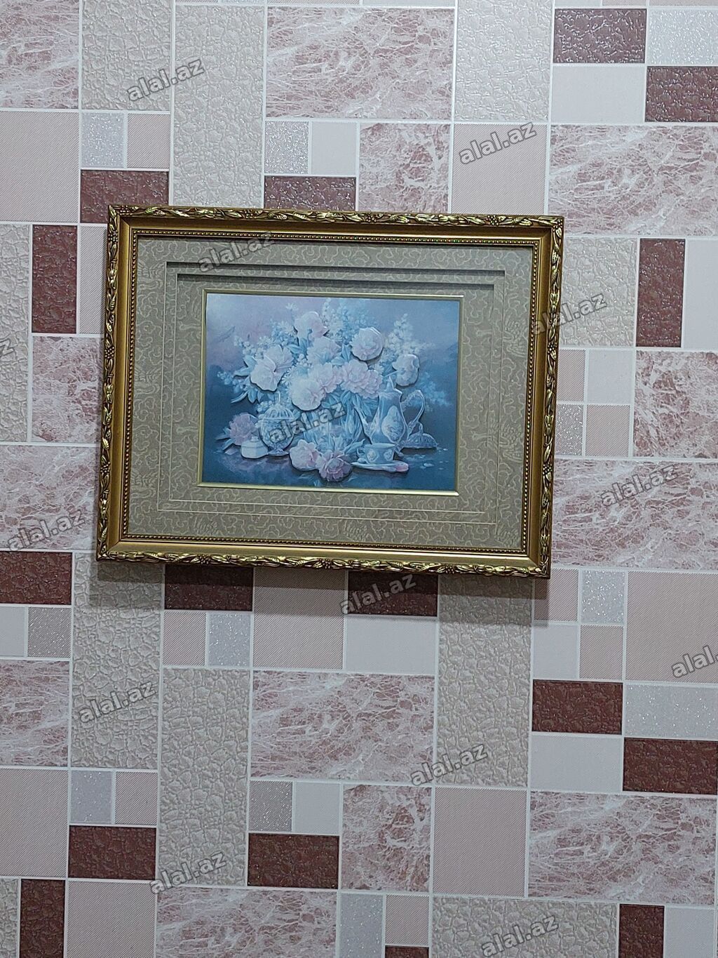 Klassik çərçivədə dekorativ tablo - Mövzu: pastel çalarda çiçək — İdman, hobi, istirahət, Bakı (3)