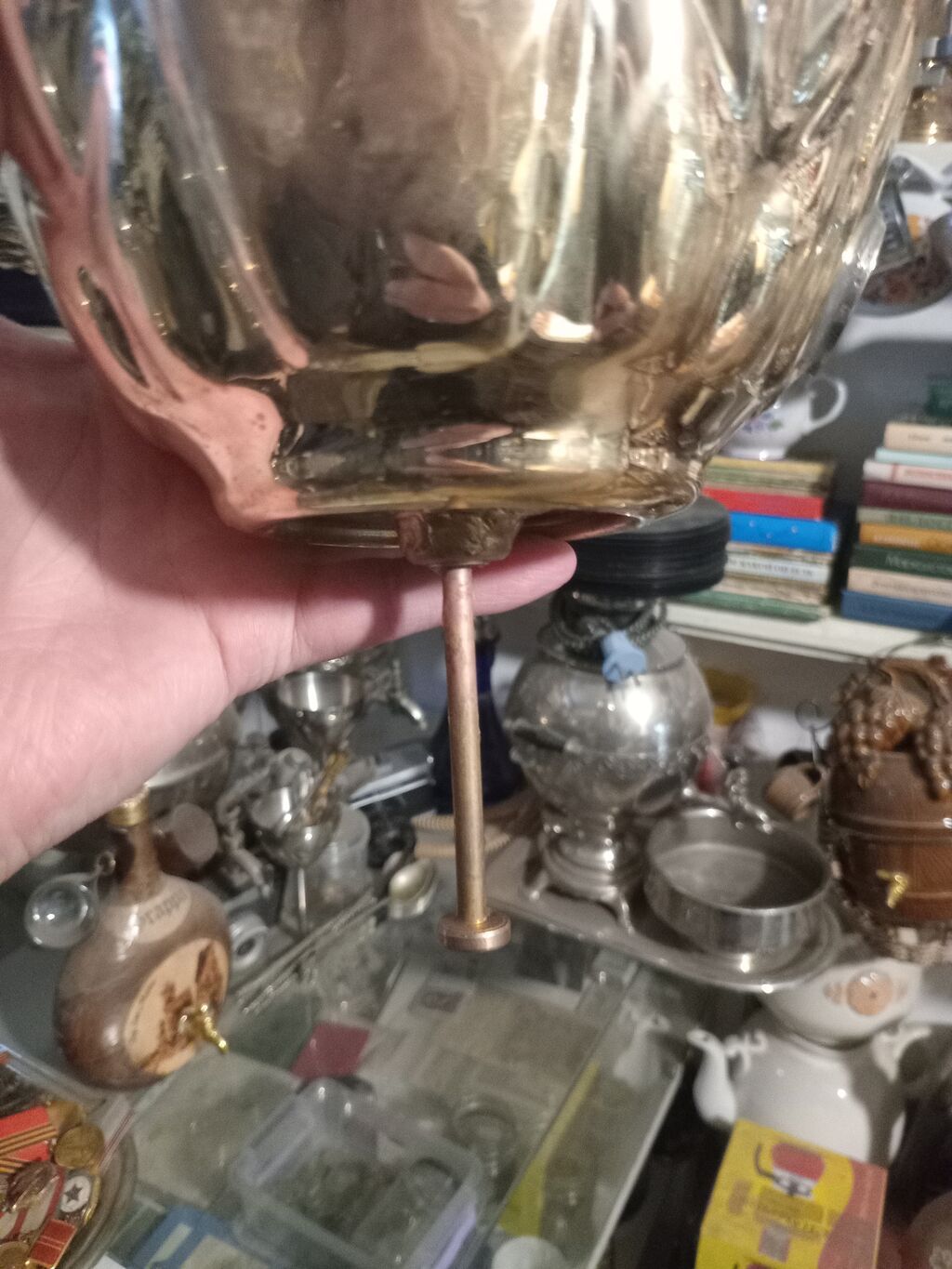 Məhsul: Pirinç/qızılı rəngli divar samovarı (kömür/odun üçün) — Samovarlar, Gəncə (2)