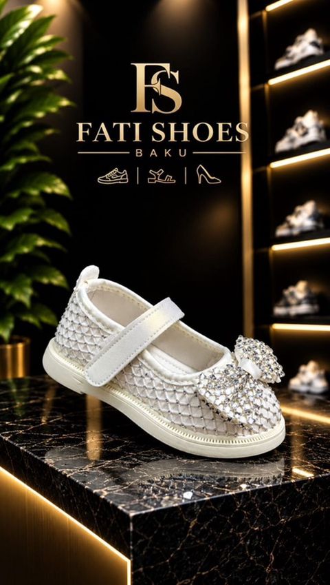 Uşaq üçün elegant ayaqqabı – Fati Shoes Baku - Rəng: ağ/ivori — Kamran Hemıdlı