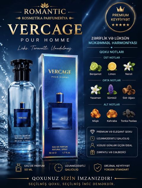 No Brand Vercage uniseks ətir suyu 50 ml EG001 — Bakı