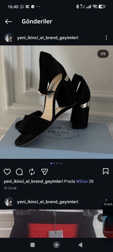 Prada qadın sandaleti - Rəng: qara - Material: zərif süet üst hissə — Bakı