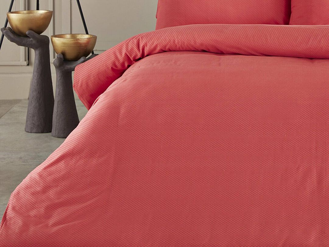 Yataq dəsti Doqu Home Dreamlife, yorğan üzü 160x220 sm, mələfə 160x240 sm, 1 əd yastıq üzü 50x70 sm, bir yarım, рambıq, narıncı — Mallar, Bakı (3)