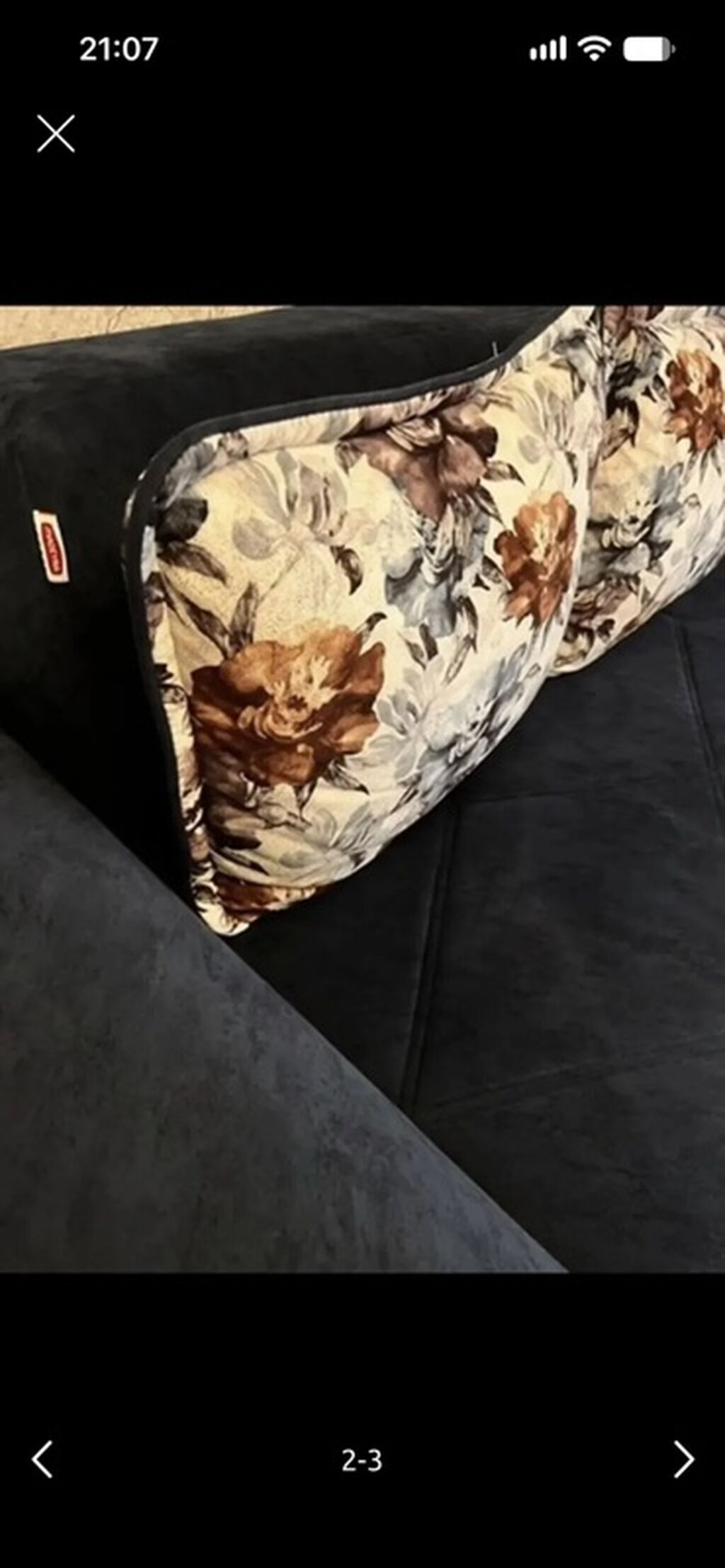Qara rəngli yumşaq parça üzlü divan - Stil: Modern, minimal xətlər — Divanlər, Bakı (2)