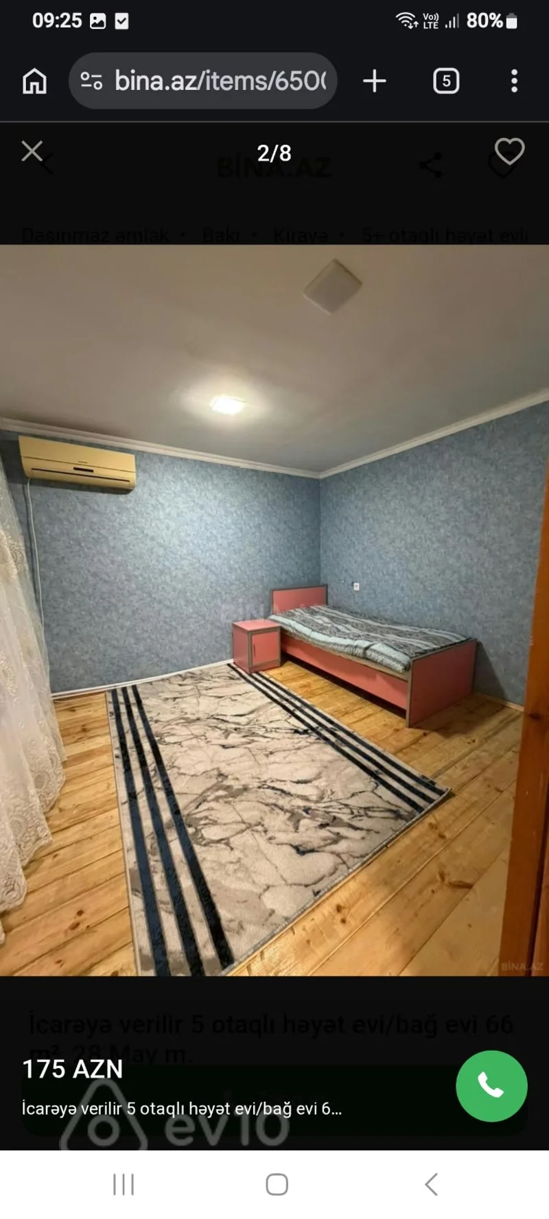 5 otaqlı həyət evi, 66 m², 28 mayin 2ci cixisi — kirayə — Ev, villa, Bakı (3)