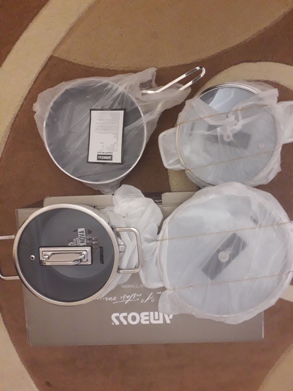 Qazan, rəng - Gümüşü, Paslanmayan polad — Bişirmə qabları, Masazır
