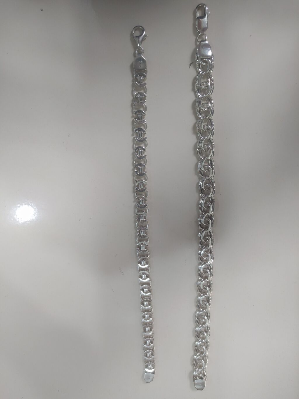 Gümüş qolbaq tek tek - Material: parlaq gümüş rəngli metal ərintisi — Təklifler, Bakı (2)