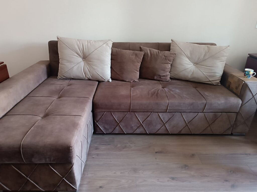 Künc divan – çevrilən və sandıqlı model - Forma: L-şəkilli künc divan — Divanlər, Digah (3)