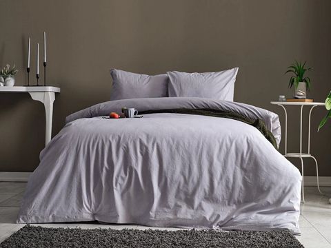 Yataq dəsti Doqu Home Dreamlife, yorğan üzü 160x220 sm, mələfə 160x240 sm, 1 əd yastıq üzü 50x70 sm, bir yarım, рambıq, boz — Bakı