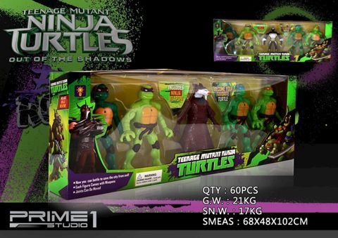 Cizgi filmindən fiqurlar Prime 1 Studio Teenage Mutant Ninja Turtles Out Of The Shadows, 5 fiqur, plastik, 44х15.50 sm — Bakı