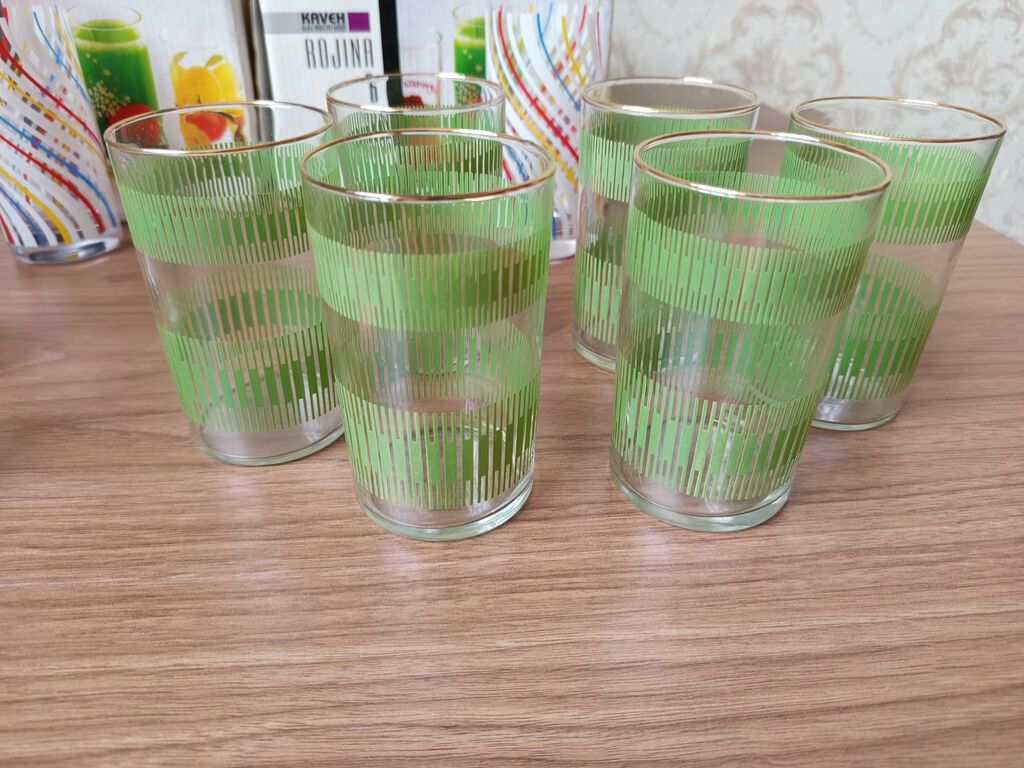 Stakanlar. 5 xrustal armudu 6 Cexiya su stakanı 12 su stakanı qutuda — Qonaq otağı üçün, Bakı (2)