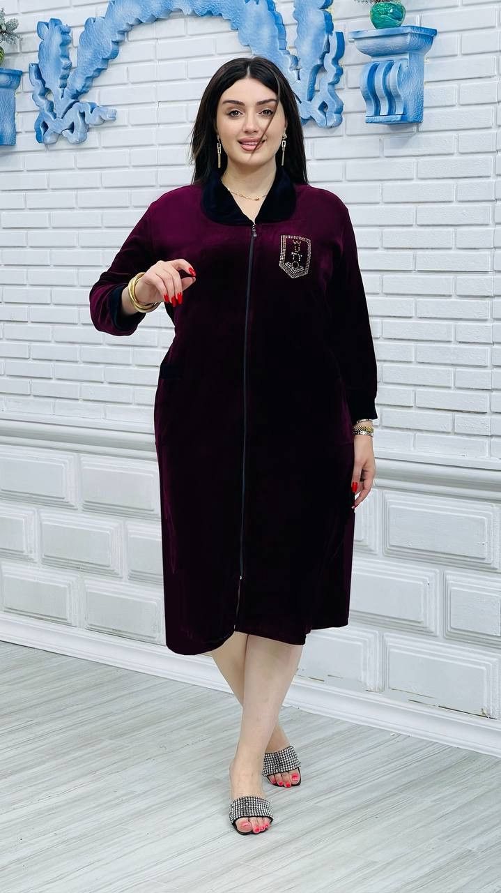 Ev xələti 2795594, tünd qırmızı, velür, ölçü 6XL — Mallar, Bakı (2)
