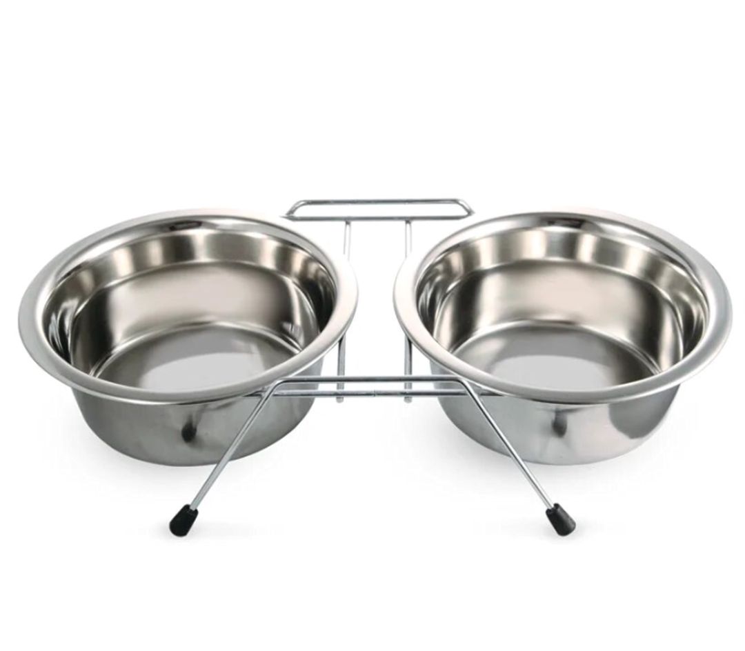 İtlər üçün yem qabı Triol, metal, gümüşü, 200 ml — Mallar, Bakı