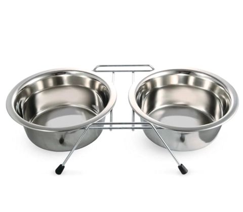 İtlər üçün yem qabı Triol, metal, gümüşü, 200 ml — Bakı