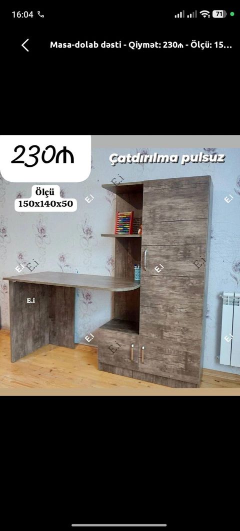 Düz masa, Açılmayan, Zəmanətsiz — Digah