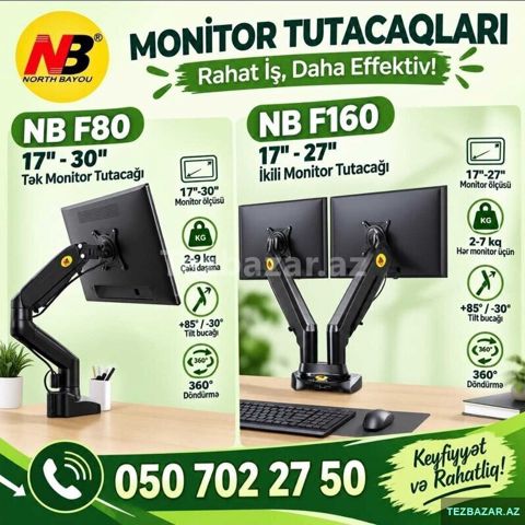 Nb F 80 Ağ monitor tutacağ satılır — Bakı