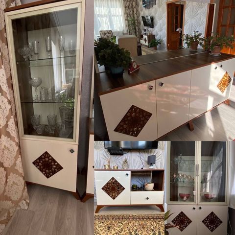 Qonaq otağı üçün mebel dəsti Tərkibi: - Şüşə vitrin şkafı: 2 şüşə — Qusar