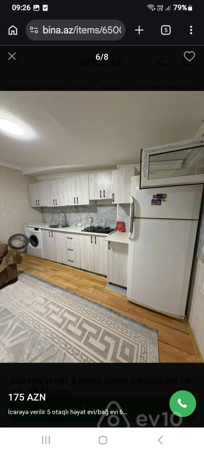 5 otaqlı həyət evi, 66 m², 28 mayin 2ci cixisi — kirayə — House, cottage, summer house