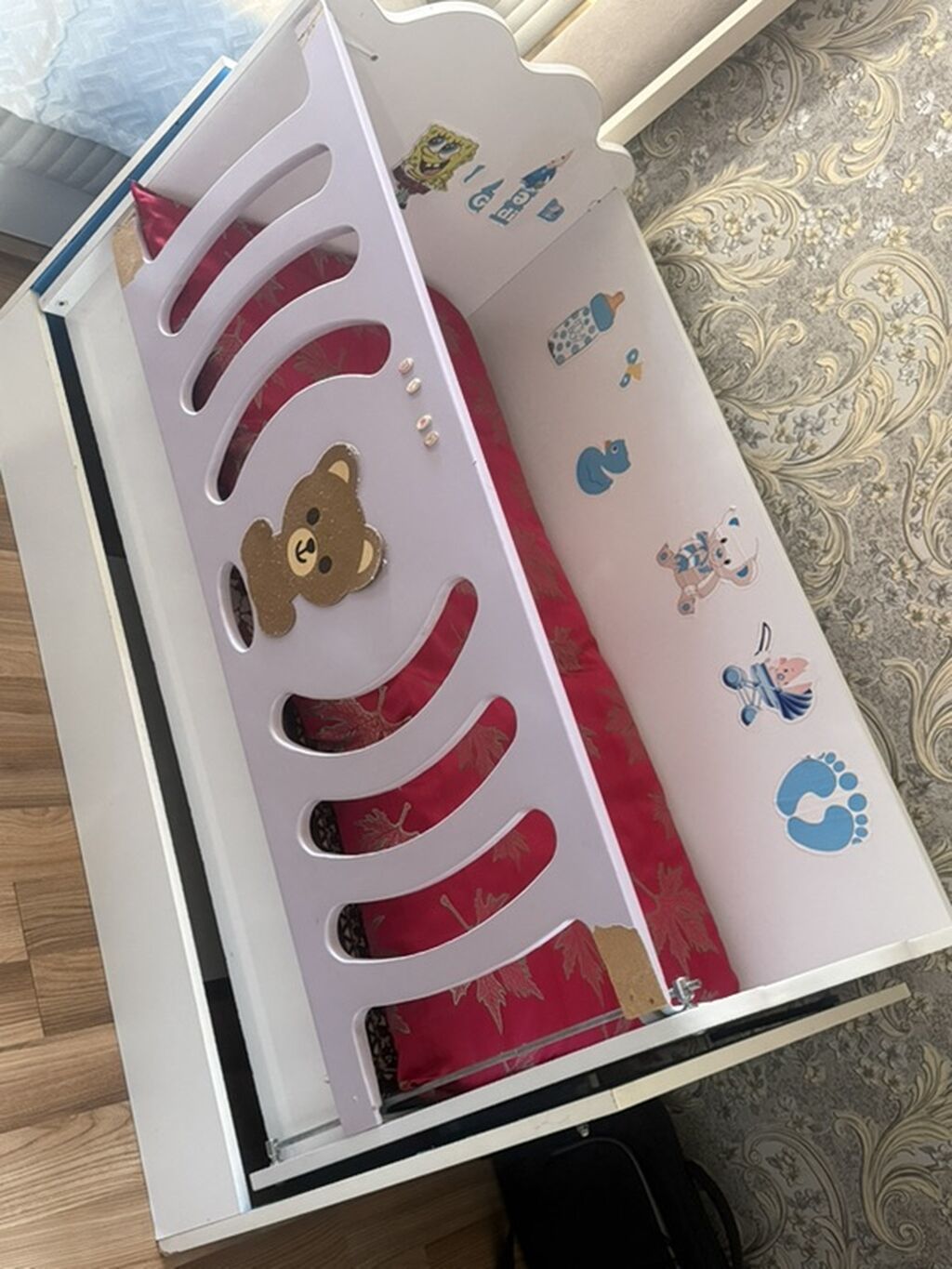 Uşaq beşiyi - Material: Mdf/ldsp kombinasiyası, möhkəm konstruksiya — Bəşikləri, Bakı (2)