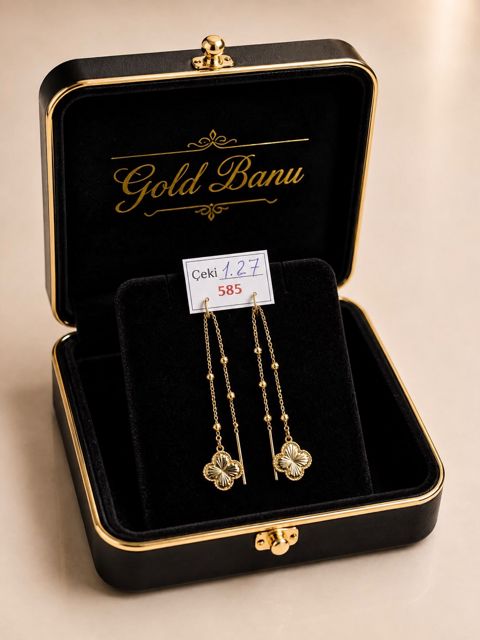 Zəncirli sırğalar, Qızıl 585 əyar, Qızılı — Bakı