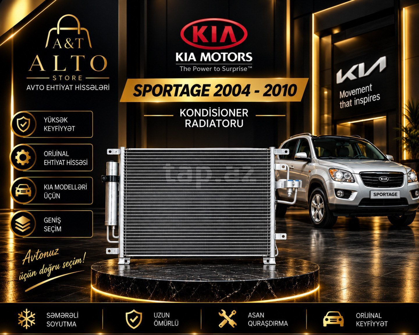 Kondisioner radiatoru Kia Sportage 2004-2010 — Bakı