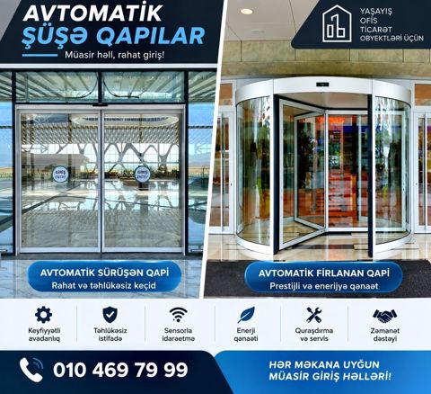 Avtomatik şüşə qapılar – hər məkana uyğun müasir giriş həlləri — Bakı