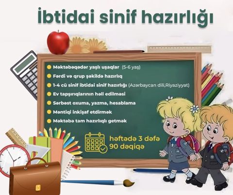 İbtidai sinif hazırlığı - Məktəbəqədər yaşlı uşaqlar (5-6 yaş) üçün — Masazır