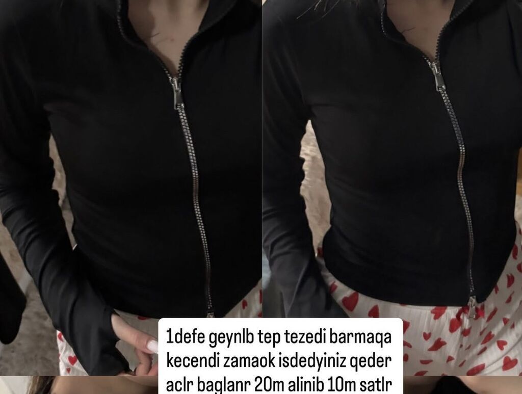 Qara rəngli qadın idman/jaket üstü - Yarımboğaz (yarıhündür yakalı) — Coqlar və zaqetlər, Bakı