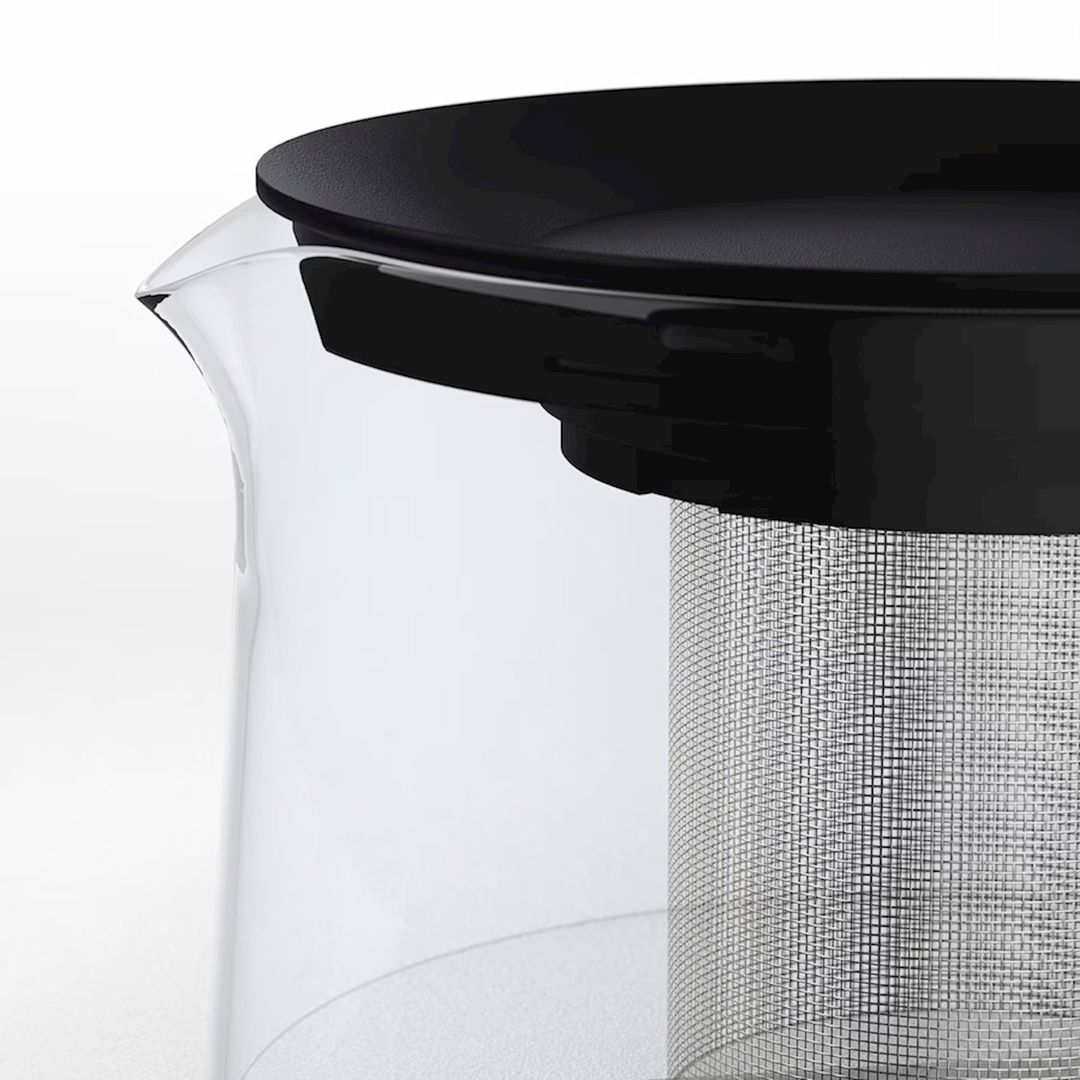 Dəmləmə çaydanı IKEA Rikling 402.978.48 0.6 l, 1 əd, şüşə, qapaqla, şəffaf, qara — Mallar, Bakı (2)