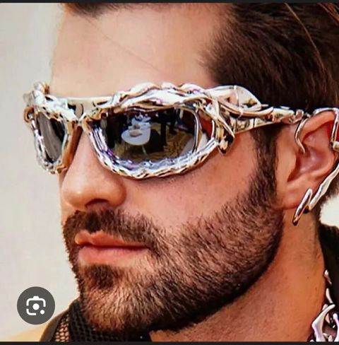 Ottolinger Silver Twisted Sunglasses üslubunda uniseks eynək Gümüşü — Bakı