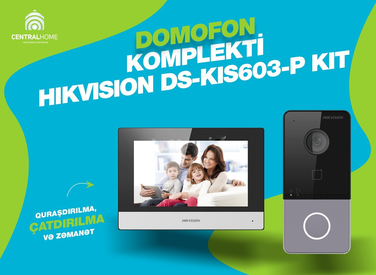 Domofon komplekti Hikvision DS-KIS603-P Kit — Bakı