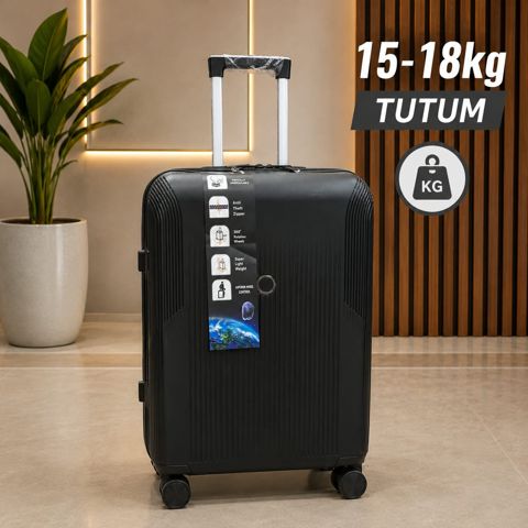 Çamadan 4 təkərli, qara, plastik, ölçü L — Bakı