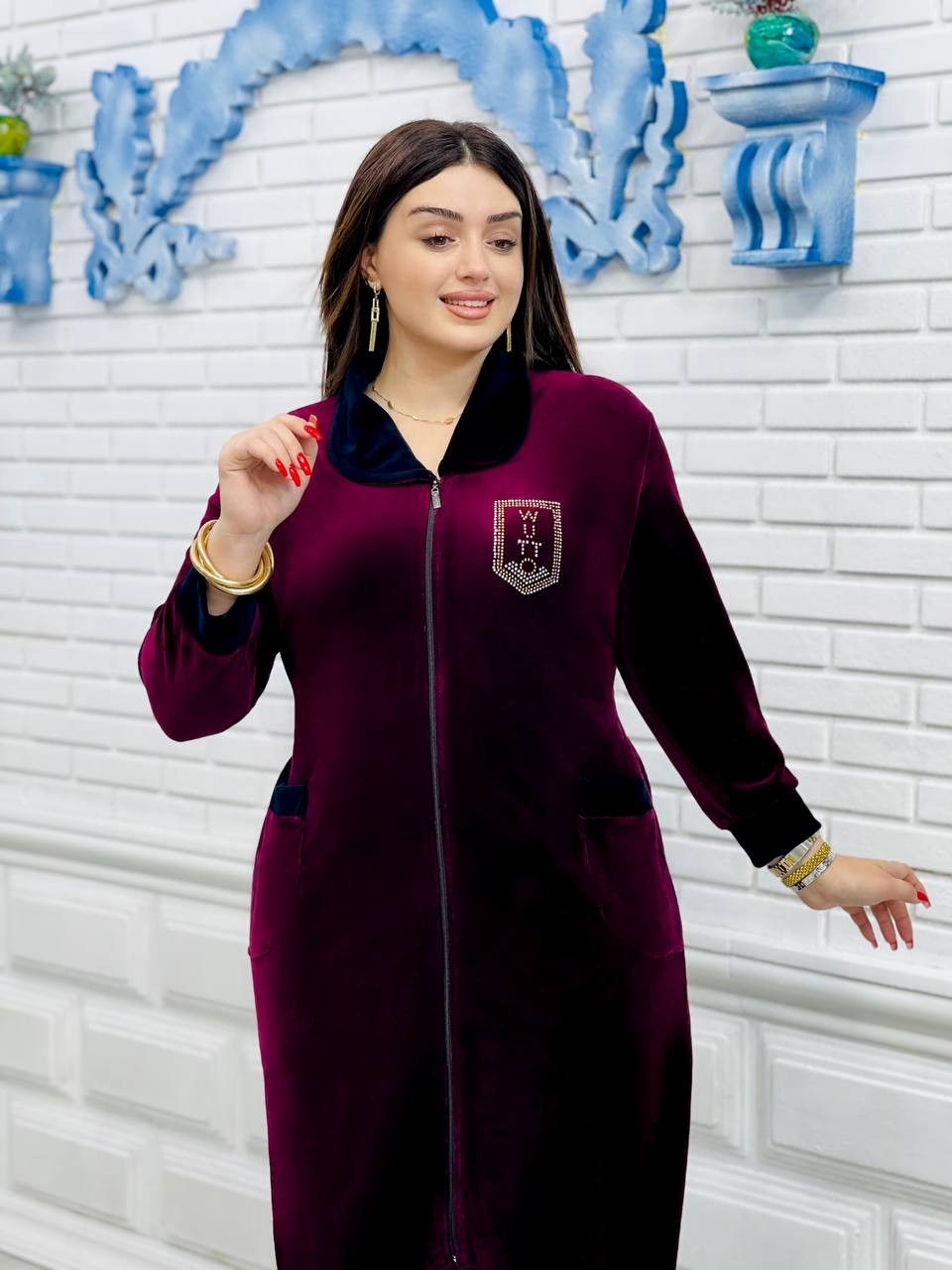Ev xələti 2795594, tünd qırmızı, velür, ölçü 6XL — Mallar, Bakı (3)