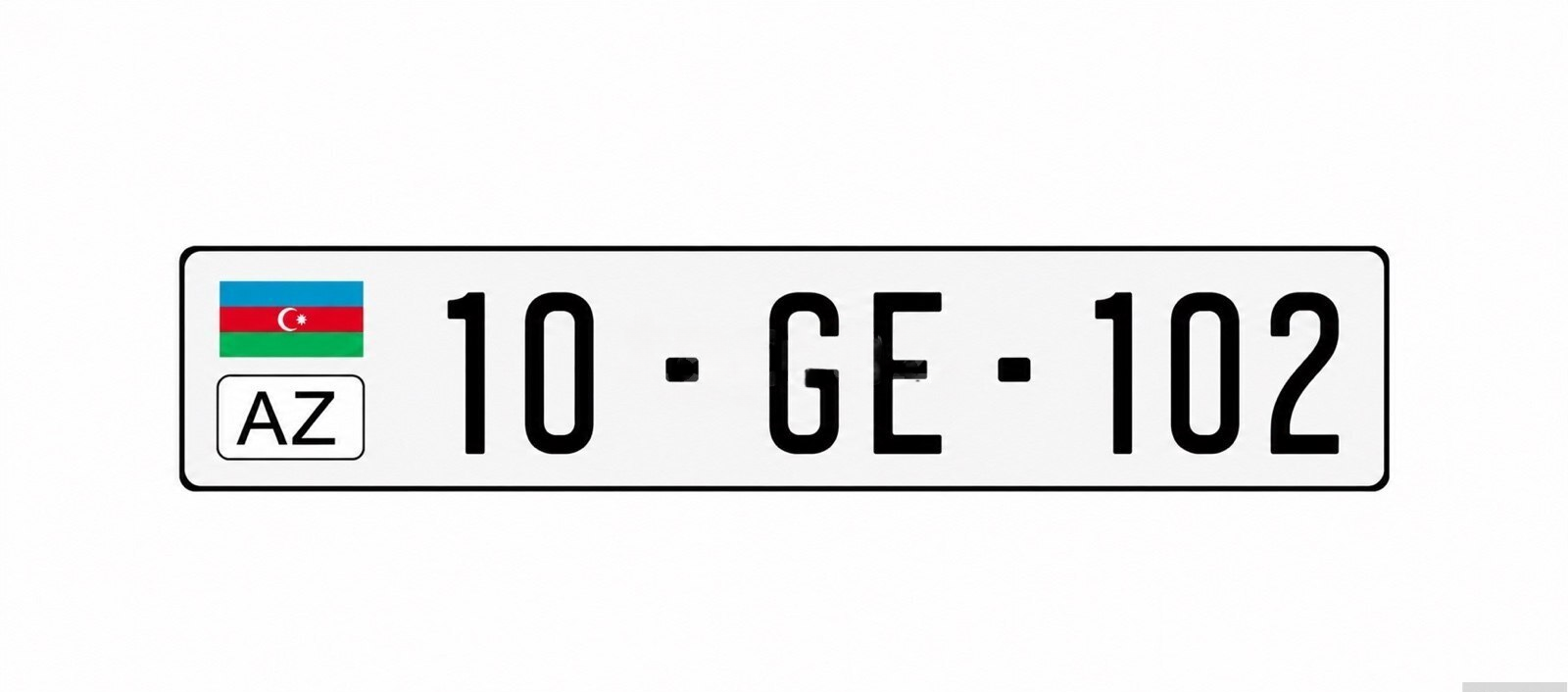 Avtomobil qeydiyyat nişanı 10-GE-102 — Bakı
