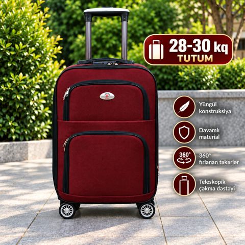 Çamadan, tünd qırmızı, parça, 28-30 kq, ölçü 3XL — Bakı
