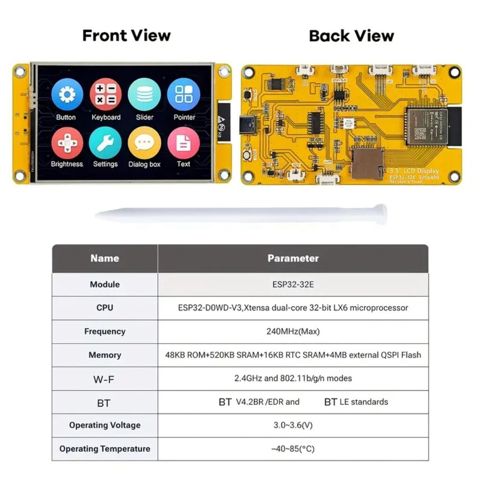 ESP32-32E əsaslı 3.5" LCD toxunma displeyli inkişaf dəsti — Bakı