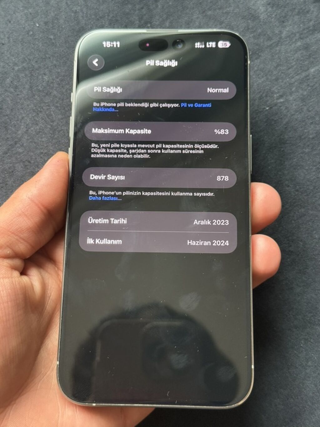 IPhone 15 Pro Max, Gümüşü, Face ID — Apple iPhone, Bakı (2)