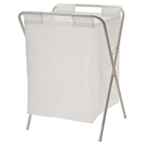 Dayaq ilə çamaşır üçün torba IKEA Jall, 50 l, 43x42x60 sm, EVA/polad, ağ — Bakı
