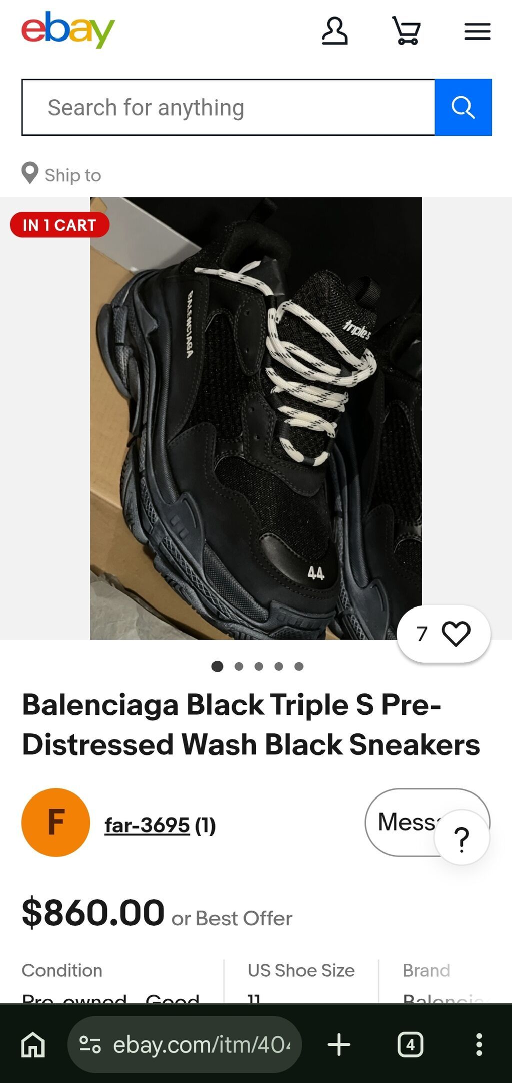 Balenciaga Triple S. Rəsmi saytda $1200, eBuy da $860, mən konkret — Digər, Bakı (4)