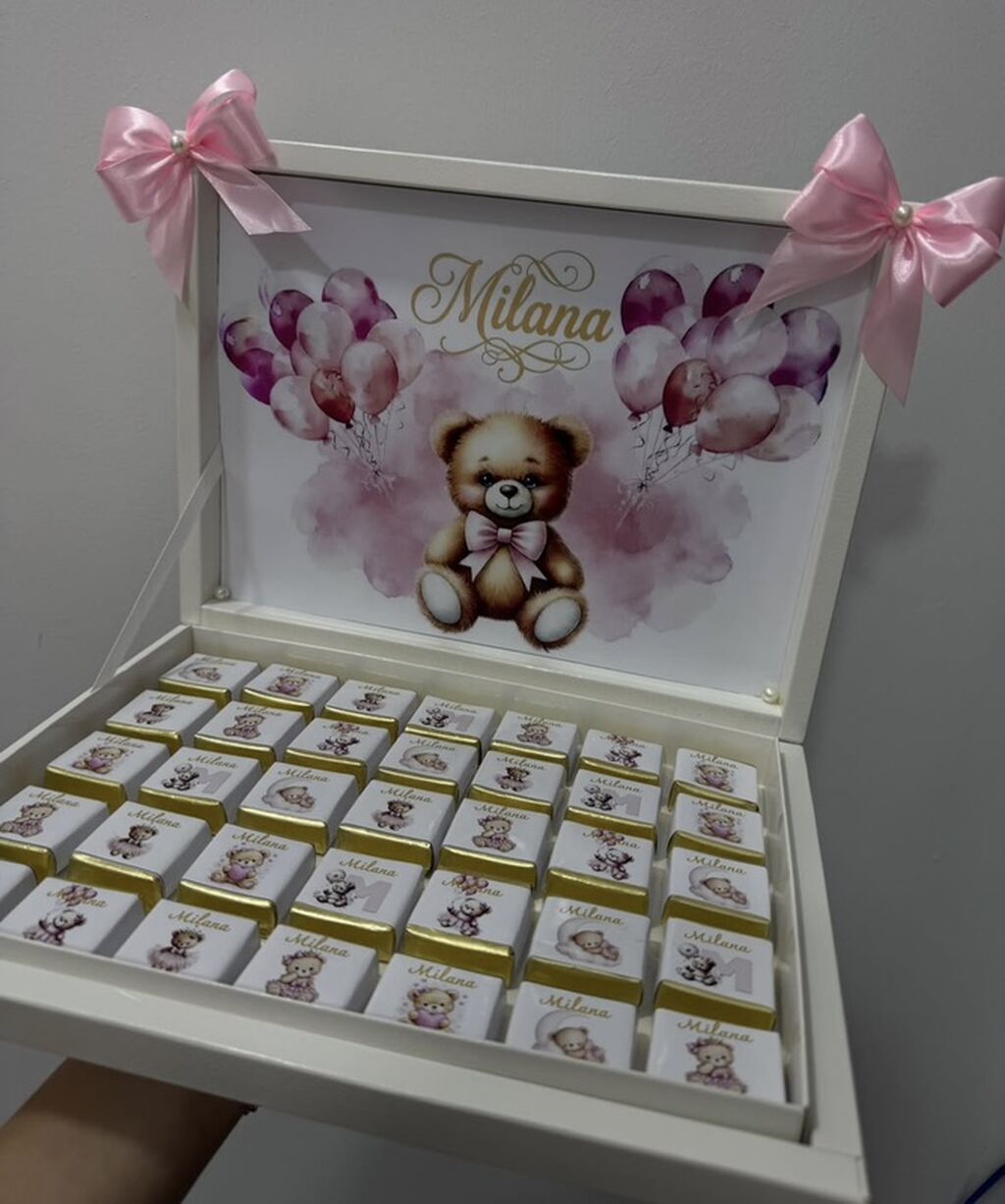 Xüsusi dizayn şokolad qutusu – “Milana” temalı - Ağa rəngli, qapaqlı — Qida məhsulları, Digah (2)