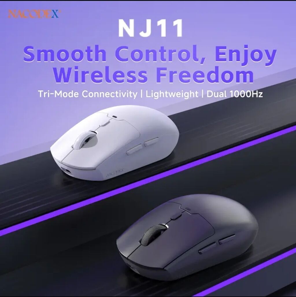 Yeni Nacodex NJ11 Kablosuz Gaming Mouse (Tri-Mode, 12800 DPI, 61g) — Klaviaturalar və siçanlar, Digah (6)