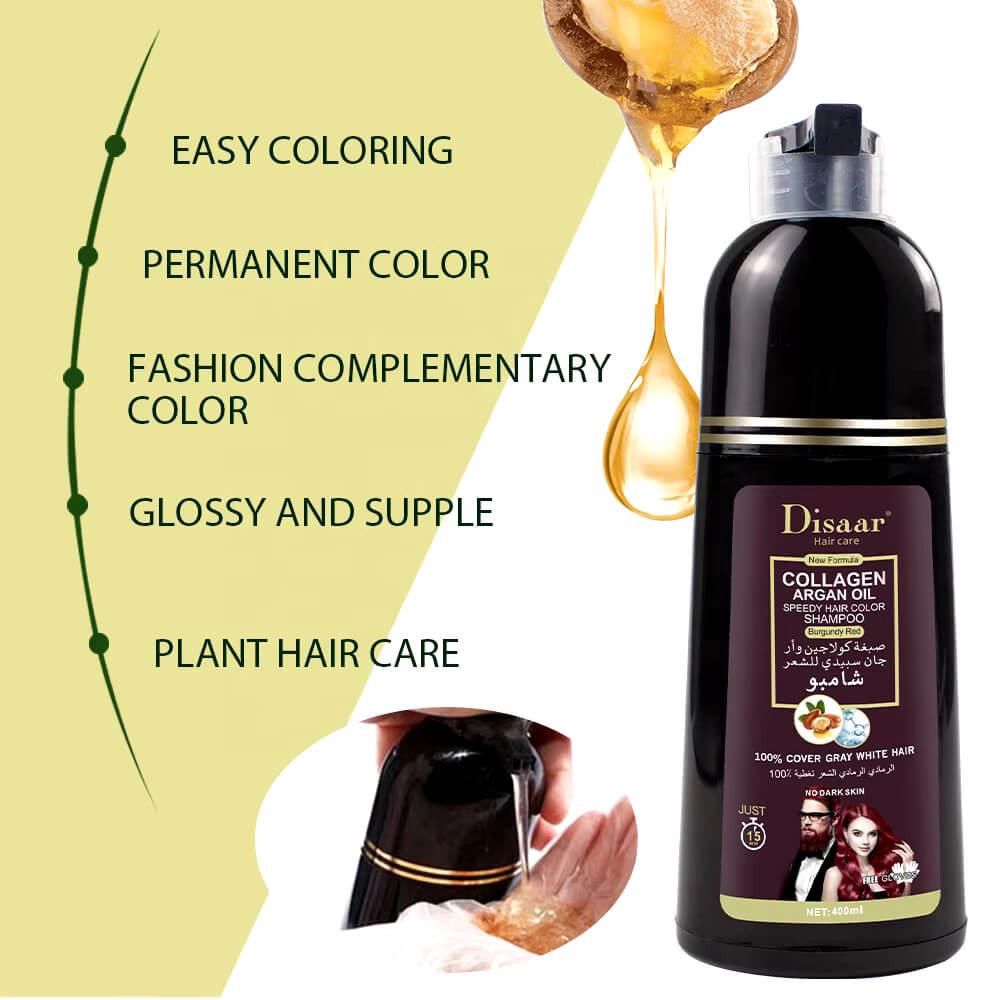 Saçlar üçün şampun-boya Disaar Collagen Argan oil, tünd qırmızı, 400 ml — Mallar, Bakı (2)