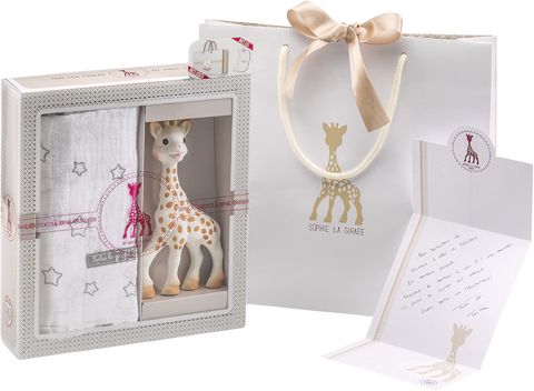 Yeni doğulmuş körpələr üçün hədiyyə dəsti Sophie la Girafe Sophiesticated The Swaddle Set, 0+ ay — Bakı