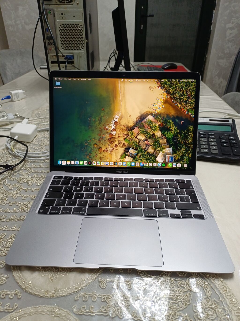 Apple MacBook Air M1 Ideal vəziyyətdədir,karobkasi və orijinal — Apple Macbook, Bakı (3)