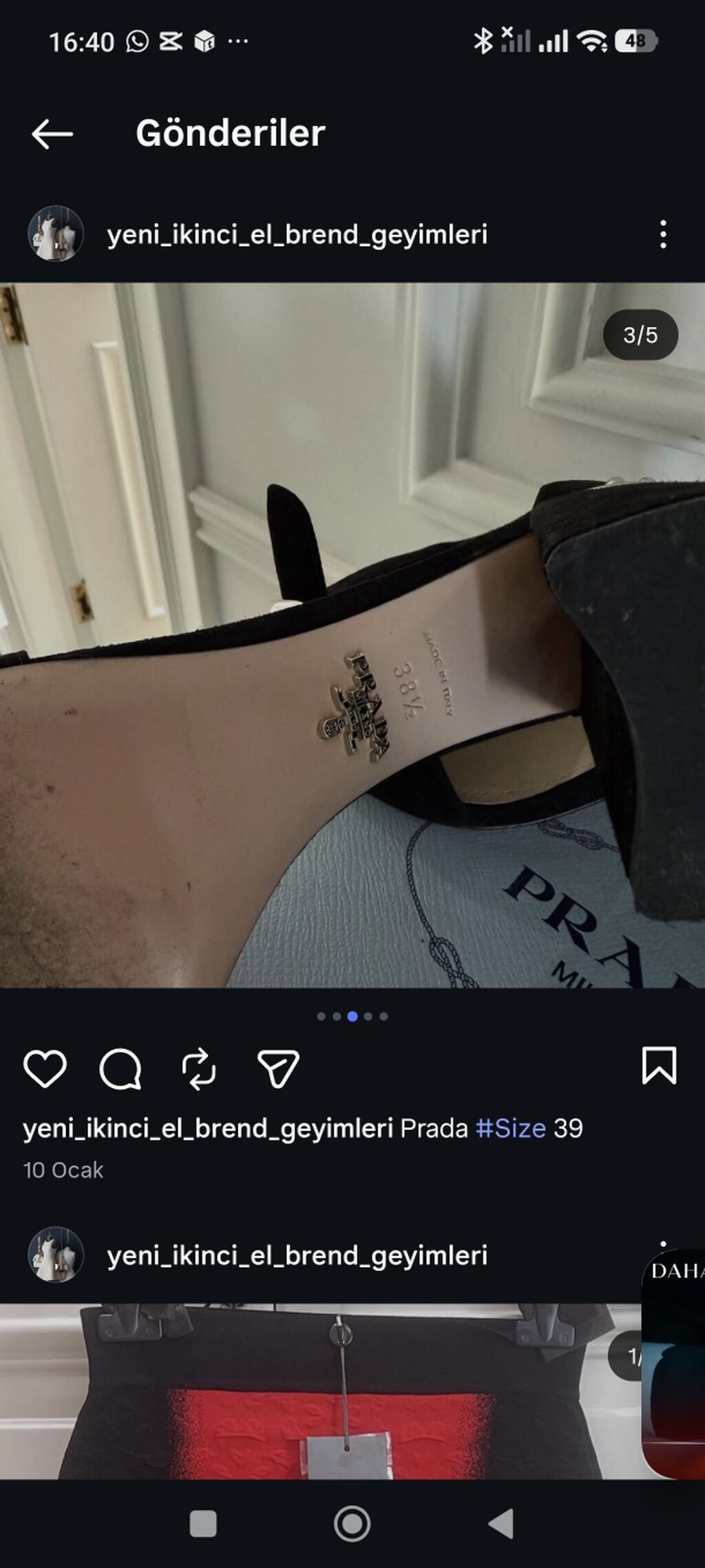 Prada qadın sandaleti - Rəng: qara - Material: zərif süet üst hissə — Sandal, Bakı (2)
