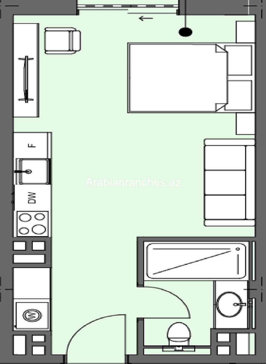 Satılır 1 otaqlı yeni tikili 48.9 m² — Mənzil, Bakı (12)